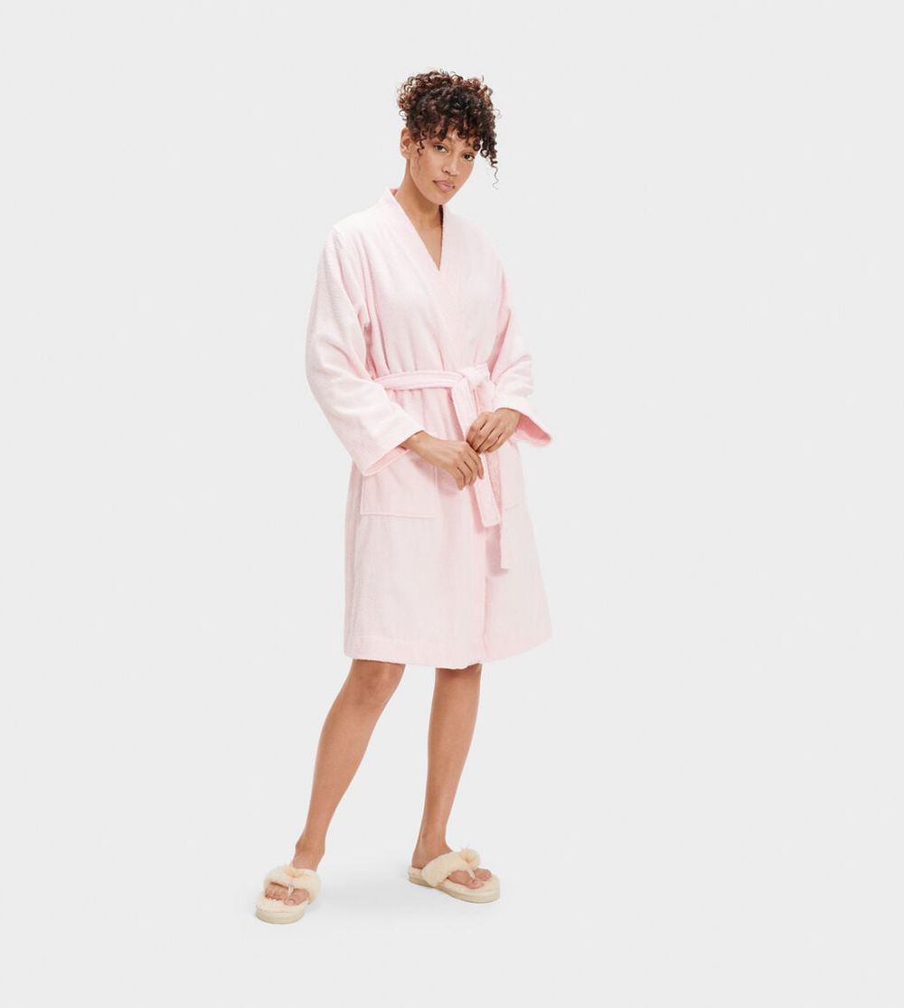 Ugg Robe Womens - Ugg Lorie Terry Pink - 562MZUQVY